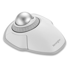 Ambidextrous Orbit Wireless Trackball - Bluetooth Scroll Ring Mouse in White picture