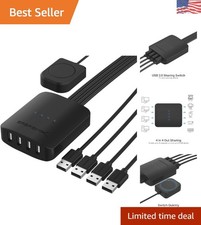 4-Port USB 2.0 Sharing Switch with LED Light Indicators - Easy Device Management picture