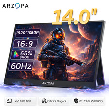 14 Inch Portable Monitor ARZOPA A1S FHD 1920x1080 IPS Gaming Display USB-C HDMI picture