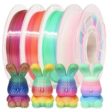 Multicolor PLA 3D Printer Filament 1.75mm 250g 4-Pack Matte Rainbow Silicone picture