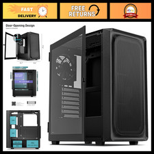 ATX Mid Tower Gaming PC Case - Type-C Ready, RGB Fans, Tempered Glass Panel picture