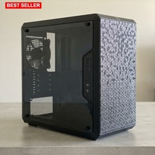 Micro-ATX PC Case High Airflow Transparent Panel Dark Gray Alloy Steel Plastic picture