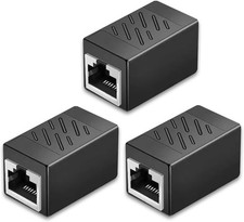 EZYUMM Ethernet Coupler 3-Pack, Gold Plated RJ45 Extender for Network Cables picture