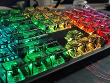 132 Key Keycaps Set CBSA PC Crystal Clear Transparent for MX Mechanical Keyboard picture