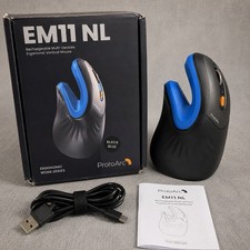 ProtoArc EM11 NL Wireless Vertical Mouse Bluetooth USB Rechargeable Black Blue picture