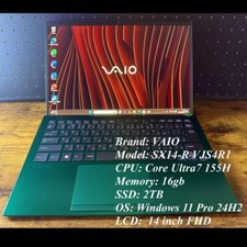VAIO SX-14R Ultra7 16g 2TB Deep Emerald Core Ultra7 155H Notebook PC d731 picture