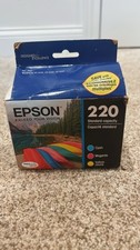 Epson Printer Ink 220 Cyan, Magenta & Yellow Jaune, NEW IN BOX T220520 picture