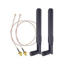 2pcs Bingfu Dual Band WiFi 2.4GHz 5GHz 8dBi RP-SMA Male Antenna U.FL IPX Cable  picture