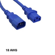 10PCS Blue 6' Standard Power Extension Cord IEC-60320 C13 to C14 18AWG 10A/250V picture