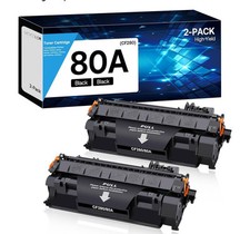 2-PACK High Yield Black Toner Cartridge Compatible for HP 80A & 280A Printers picture