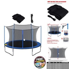 Cliselda 15 ft Round Trampoline Replacement Safety Net for 8 Straight Poles picture