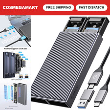 Dual M.2 NVMe SATA SSD Enclosure USB C Adapter Tool-Free Installation for 2230/2 picture