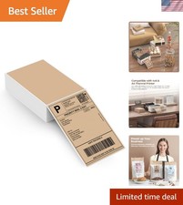 High-Quality 4x6 Brown Thermal Labels - 220 Pack, Waterproof & Scratch-Resistant picture