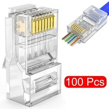 100pcs RJ45 Pass Through Modular Plug Network Cable Connector End 8P8C CAT5 picture