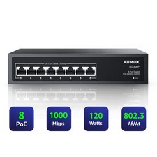 All 8 Port Gigabit PoE Switch 120W Ethernet Unmanaged Switch picture