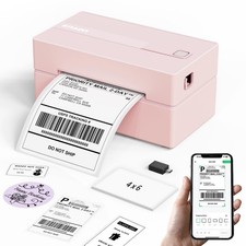 Bluetooth Thermal Shipping Label Printer 4x6 - Compact, Pink, Ideal for Small Bu picture