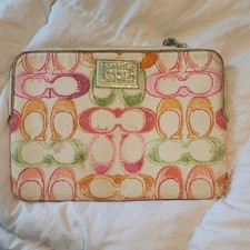 COACH Poppy Computer Laptop Tablet Tech Case, Multicolor Padded Zippered Sleeve picture