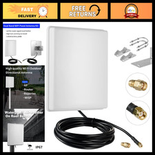 Long-Range 15dBi Dual Band WiFi Antenna 2.4GHz 5GHz with 10Ft Cable for Router & picture
