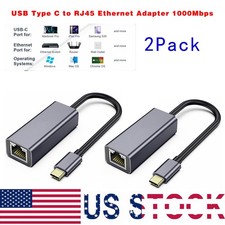 2 Pack RJ45 to USB C 1Gbps Type-C Gigabit Ethernet LAN Network Adapter picture
