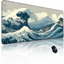 Kanagawa Wave Surfing Mouse Pad, Large Great Mount Fuji 31.5
