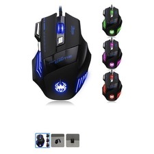 Zelotes T-80 Gaming Mouse 7200 DPI 7 Buttons LED Optical USB Wired Black picture