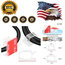 60PCS Clear Adhesive Cable Clips - Effortless Wire Management for Home & Office picture