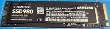 Samsung SSD 980 1TB NVMe M.2 2280 PCIe 3.0 x4 SN S64ANS0W325106E picture