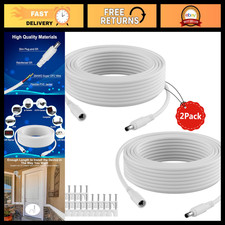 50FT 12V DC Power Extension Cable (2-Pack) - 5.5mm x 2.1mm Adapter for CCTV, LED picture