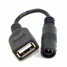 Cablecy 5V USB Female to DC Power Jack 5.5 2.1mm Charge Adpter Cable for Phone picture