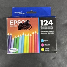 GENUINE Epson 124 Black & Colors Combo Pack Ink Cartridges Exp: 09/2023 picture