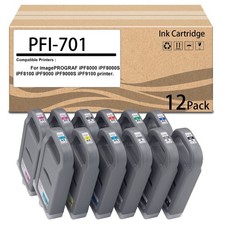 12  Pack  Ink Tank  for PFI701 Ink Cartridge for imagePROGRAF iPF8000 iPF8000S picture