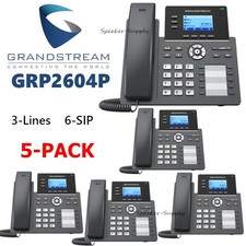 5 Grandstream GRP2604P 3-Line 6 SIP Office Phone + Dual Gigabit PoE Lot picture