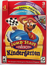 JumpStart Kindergarten Advanced 2003 3-Disc PC MAC CD learn read spelling math picture