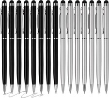 FIRCRE 15 Pack Stylus Pens for Touch Screens (Silver & Black) 2 in 1 Stylists picture