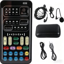 I9 Voice Changer Set, Sound Card for Live Streaming, Portable Voice Modulator, 8 picture