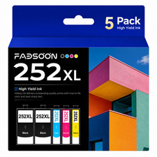 252XL Ink 5PK BK/C/M/Y High Yield for WorkForce WF-3620 WF-3640 WF-7110 WF-7210 picture