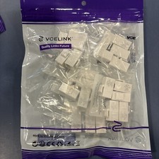 25 Pack of VCE VCELINK UL Listed CAT6 RJ45 Keystone Jack Inline Couplers White picture