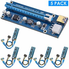 5x VER009S PCI-E Riser Card PCIE 1x to 16x GPU Mining Powered Riser Adapter Card picture