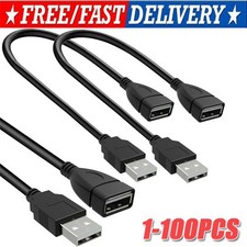 High-Speed USB-USB Extension Cable USB 2.0 Adapter Extender Cord Male/Female LOT picture