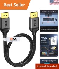 16K DisplayPort Cable 2.1 - VESA Certified Braided 1.6ft High-Speed Cord picture