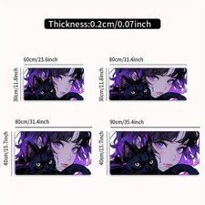 1pc Anime Cat Girl Mouse Pad, Oversized High-Quality Rubber Keyboard Mat, Non- picture