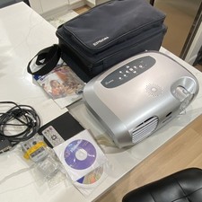 Epson PowerLite S1 Portable Silver Desktop Projector Bundle w/ Case Remote picture