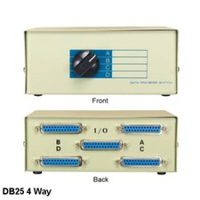 Kentek 4-Way DB25 Manual Data Transfer Switch Box Rotary Parallel PC Printer picture