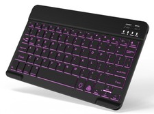 Backlit Bluetooth Keyboard Small Portable Wireless Black picture