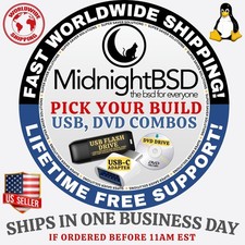 MidnightBSD LINUX OS | LATEST ISO BUILDS | DVD, USB | 32-BIT 64-BIT VERSIONS picture