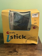 New In Box 1999 Macally USB ISTICK Joystick With CD For Mac Transparent Blue VTG picture