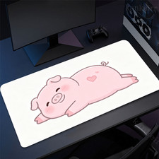 1pc Thick Non-Slip Soft Pink Pig Desk Mat Suitable for Gaming & Office, Cute P picture