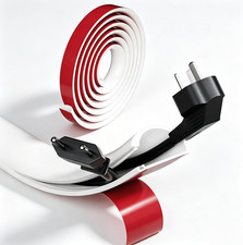 39 Inch Silicone Cord Hider Wall Raceway for 2-3 Cables Self Adhesive White picture