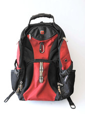 SwissGear 1900 ScanSmart Laptop Backpack 17 in TSA Airflow Travel Bag Black Red picture