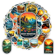 BETANAS 100 PCS National Park Stickers Multi Size, picture